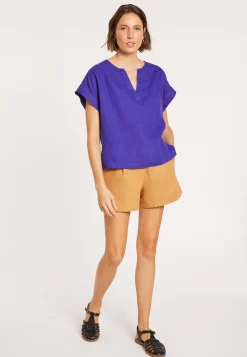 Montagut T-Shirts Et Débardeurs-Blouse en lin - Virginie 17-Violet