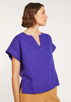 Montagut T-Shirts Et Débardeurs-Blouse en lin - Virginie 17-Violet