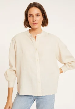 Montagut T-Shirts Et Débardeurs-Blouse en lin col tunisien - Vania 12-Beige clair