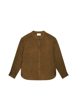 Montagut T-Shirts Et Débardeurs-Blouse en lin col tunisien - Vania 83-Kaki