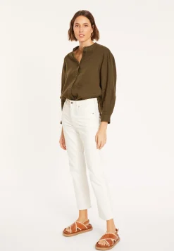 Montagut T-Shirts Et Débardeurs-Blouse en lin col tunisien - Vania 83-Kaki