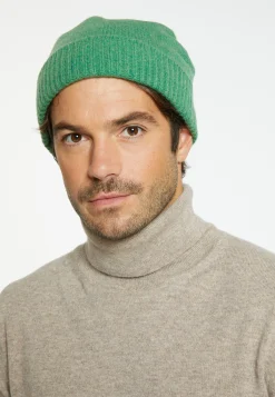 Montagut Accessoires-Bonnet unisexe cachemire et laine - Gad 22-Vert moyen