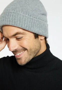 Montagut Accessoires-Bonnet unisexe cachemire et laine - Gad 09-Gris moyen