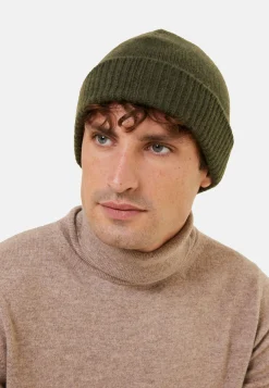 Montagut Accessoires-Bonnet unisexe en cachemire mélangé - Gad 83-Kaki
