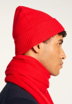 Montagut Accessoires-Bonnet unisexe en cachemire - Lolla 52-Rouge
