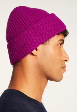 Montagut Accessoires-Bonnet unisexe en laine mérinos - Line 17-Violet