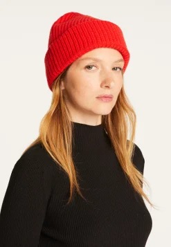 Montagut Accessoires-Bonnet unisexe en laine mérinos - Line 52-Rouge