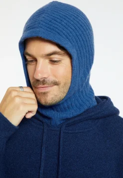 Montagut Accessoires-Cagoule unisexe cachemire et laine - Gala 48-Bleu roi