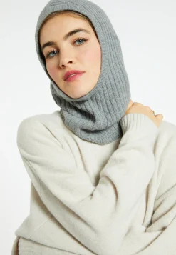 Montagut Accessoires-Cagoule unisexe cachemire et laine - Gala 09-Gris moyen