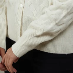 Montagut Vestes Et Cardigans-Cardigan à fantaisie de torsades en cachemire - Fiona 82-Ecru