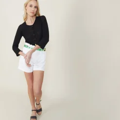 Montagut Vestes Et Cardigans-Cardigan à poches en lin flammé - Bao 01-Noir