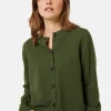 Montagut Les Incontournables-Cardigan boutonné col rond en cachemire - Ari 83-Kaki