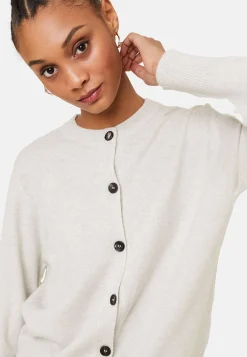 Montagut Les Incontournables-Cardigan boutonné col rond en cachemire - Ari 11-Gris clair