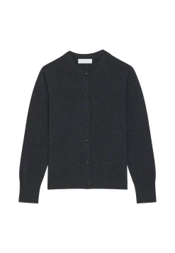 Montagut Les Incontournables-Cardigan boutonné col rond en cachemire - Ari 10-Gris foncé