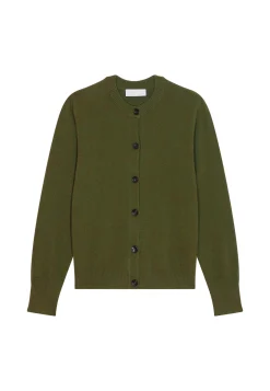 Montagut Les Incontournables-Cardigan boutonné col rond en cachemire - Ari 83-Kaki