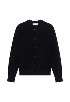 Montagut Les Incontournables-Cardigan boutonné col rond en cachemire - Ari 01-Noir