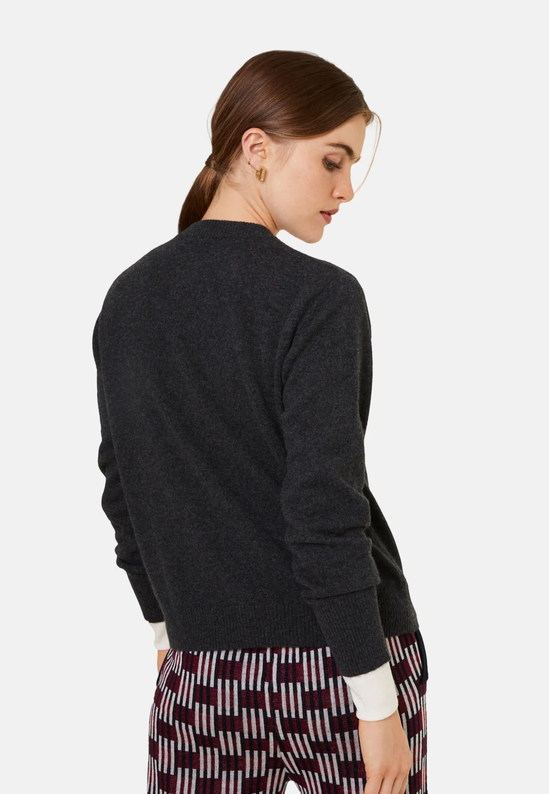 Montagut Les Incontournables-Cardigan boutonné col rond en cachemire - Ari 10-Gris foncé