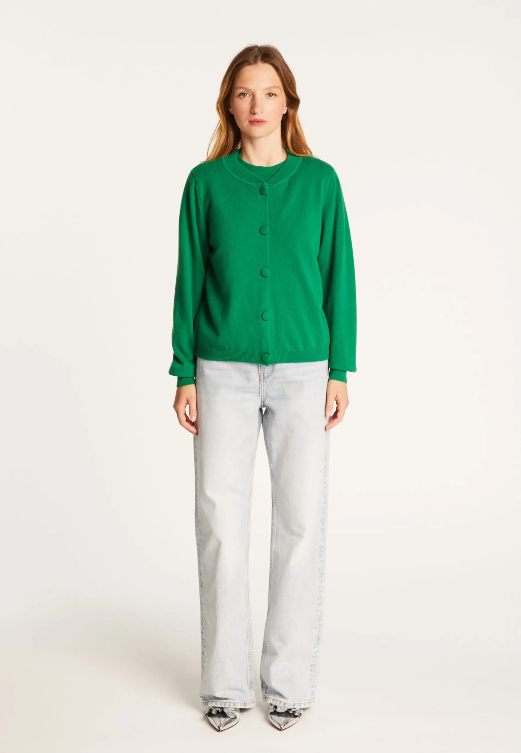 Montagut Vestes Et Cardigans-Cardigan boutonné en cachemire - Aura 22-Vert moyen