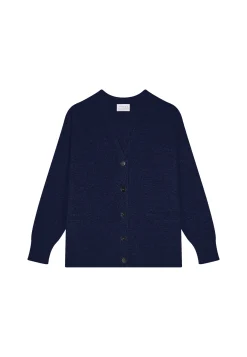 Montagut Les Incontournables-Cardigan boutonné en cachemire - Ariel 05-Bleu marine