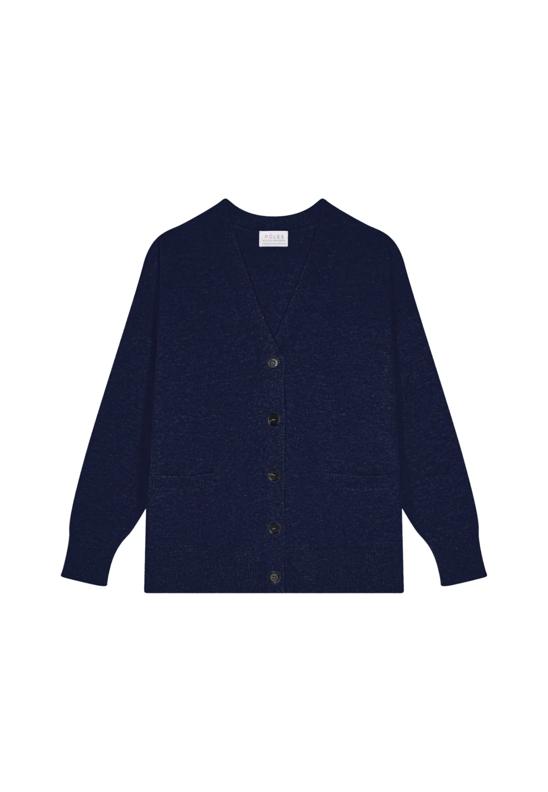 Montagut Les Incontournables-Cardigan boutonné en cachemire - Ariel 05-Bleu marine