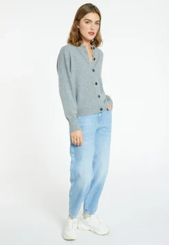 Montagut Les Incontournables-Cardigan boutonné en cachemire - Ari 09-Gris moyen