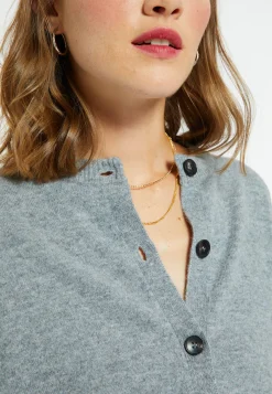 Montagut Les Incontournables-Cardigan boutonné en cachemire - Ari 09-Gris moyen