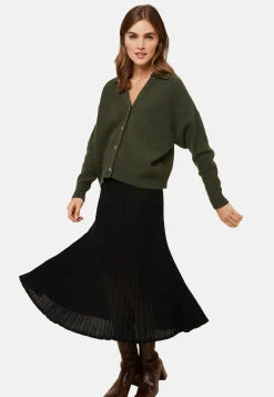 Montagut Vestes Et Cardigans-Cardigan col polo en cachemire mélangé - Liza 83-Kaki
