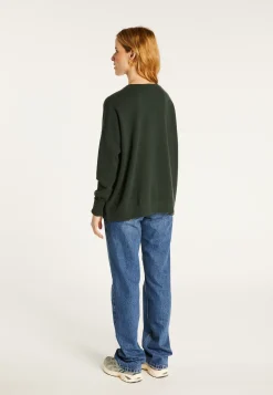 Montagut Vestes Et Cardigans-Cardigan col V boutonné à poches en cachemire - Achilla 83-Kaki