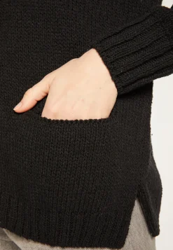 Montagut Les Incontournables-Cardigan col V en Laine et Soie - Bilan 01-Noir