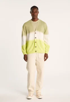 Montagut Vestes Et Cardigans-Cardigan dip dye coton et lin - Irmin 90-Vert anis