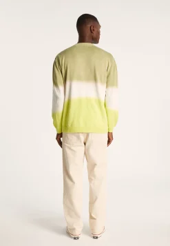 Montagut Vestes Et Cardigans-Cardigan dip dye coton et lin - Irmin 90-Vert anis