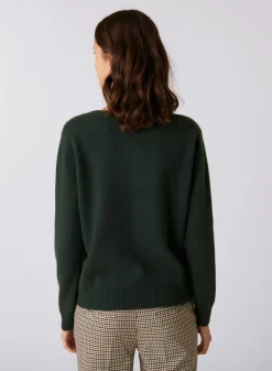 Montagut Les Incontournables-Cardigan en cachemire col rond boutonné - Adelys 94-Vert amande