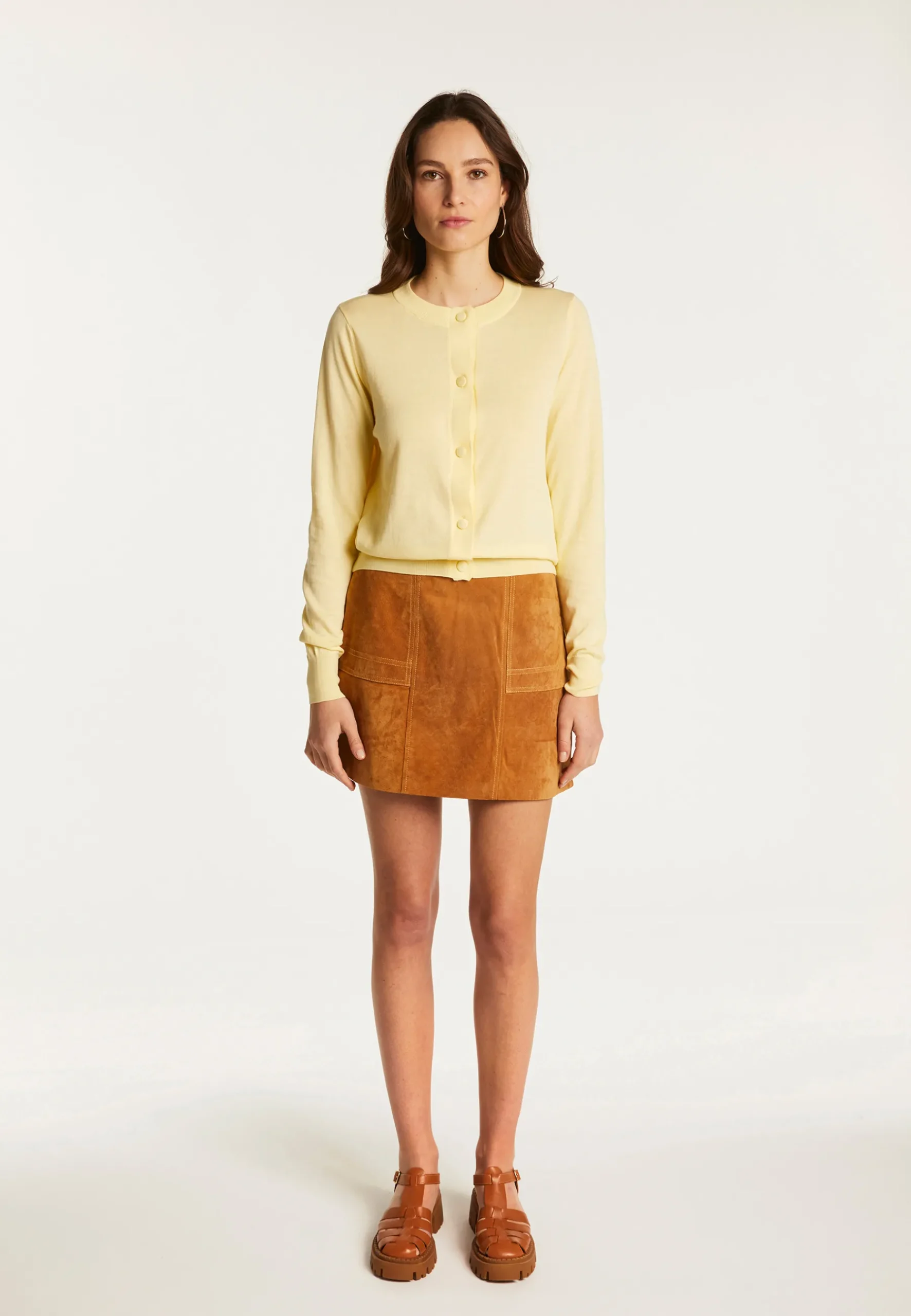 Montagut Vestes Et Cardigans-Cardigan en coton - Dana 08-Jaune