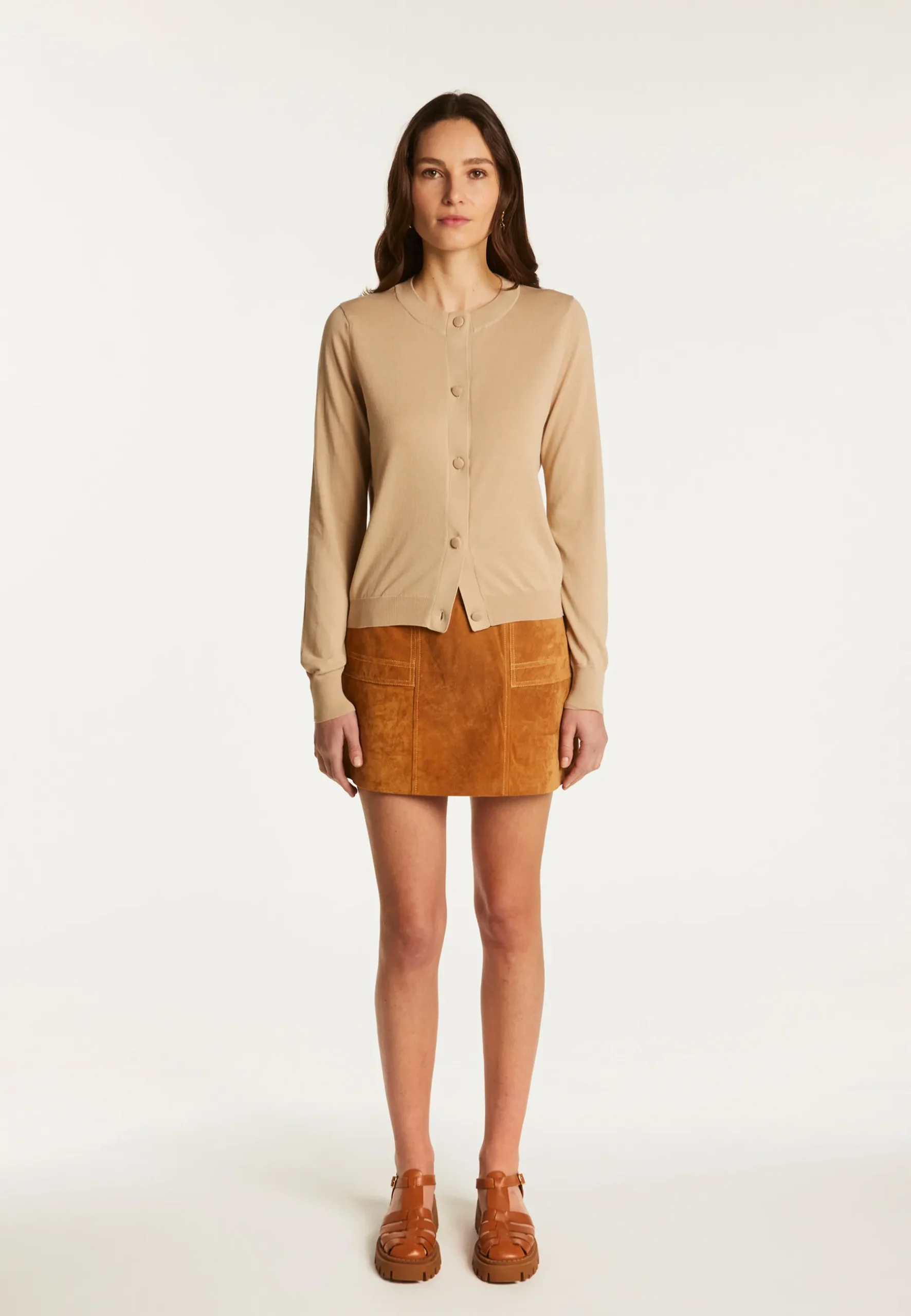 Montagut Vestes Et Cardigans-Cardigan en coton - Dana 13-Beige moyen
