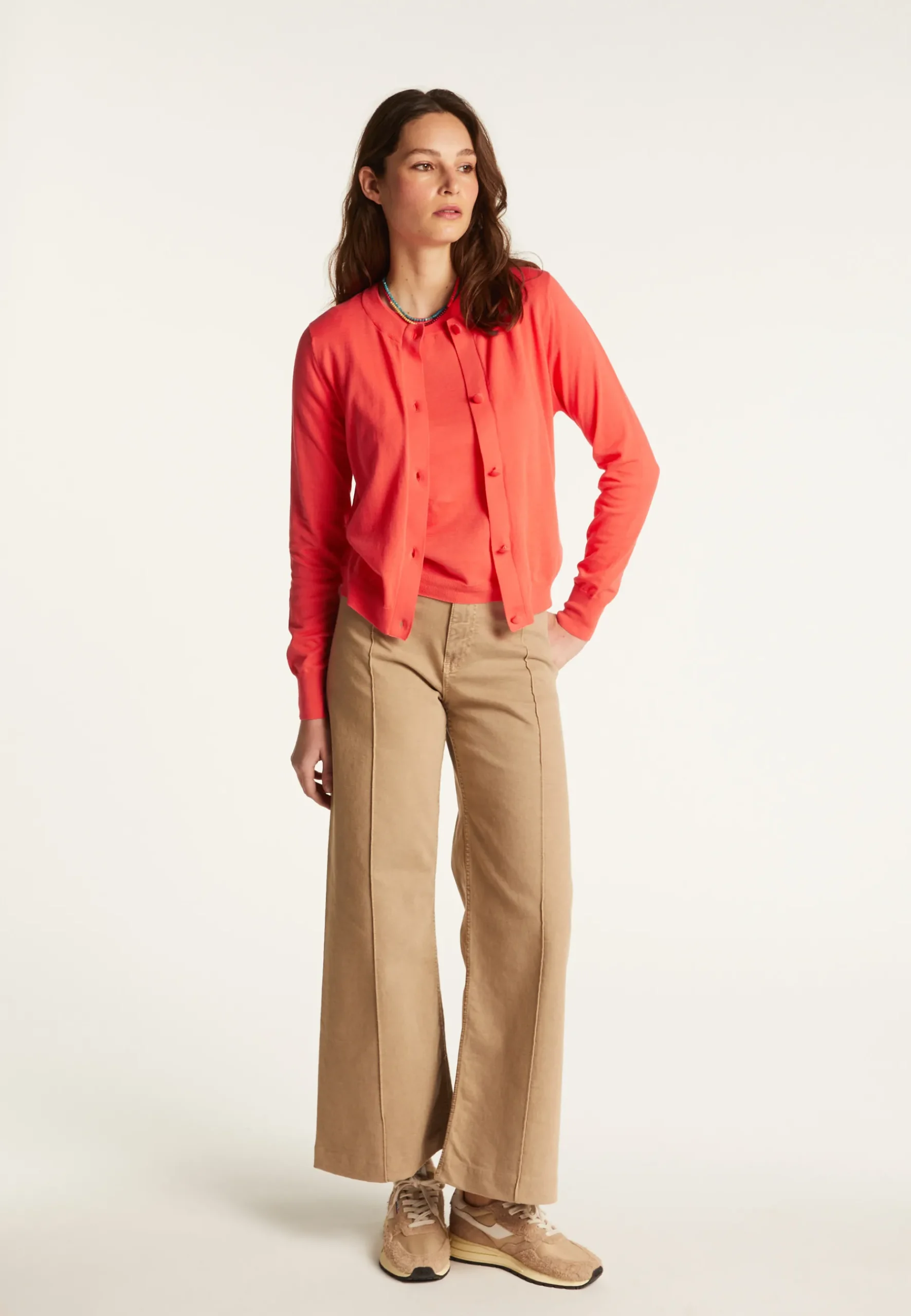 Montagut Vestes Et Cardigans-Cardigan en coton - Dana 25-Rose moyen