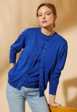 Montagut Vestes Et Cardigans-Cardigan en coton - Manel 03-Bleu foncé