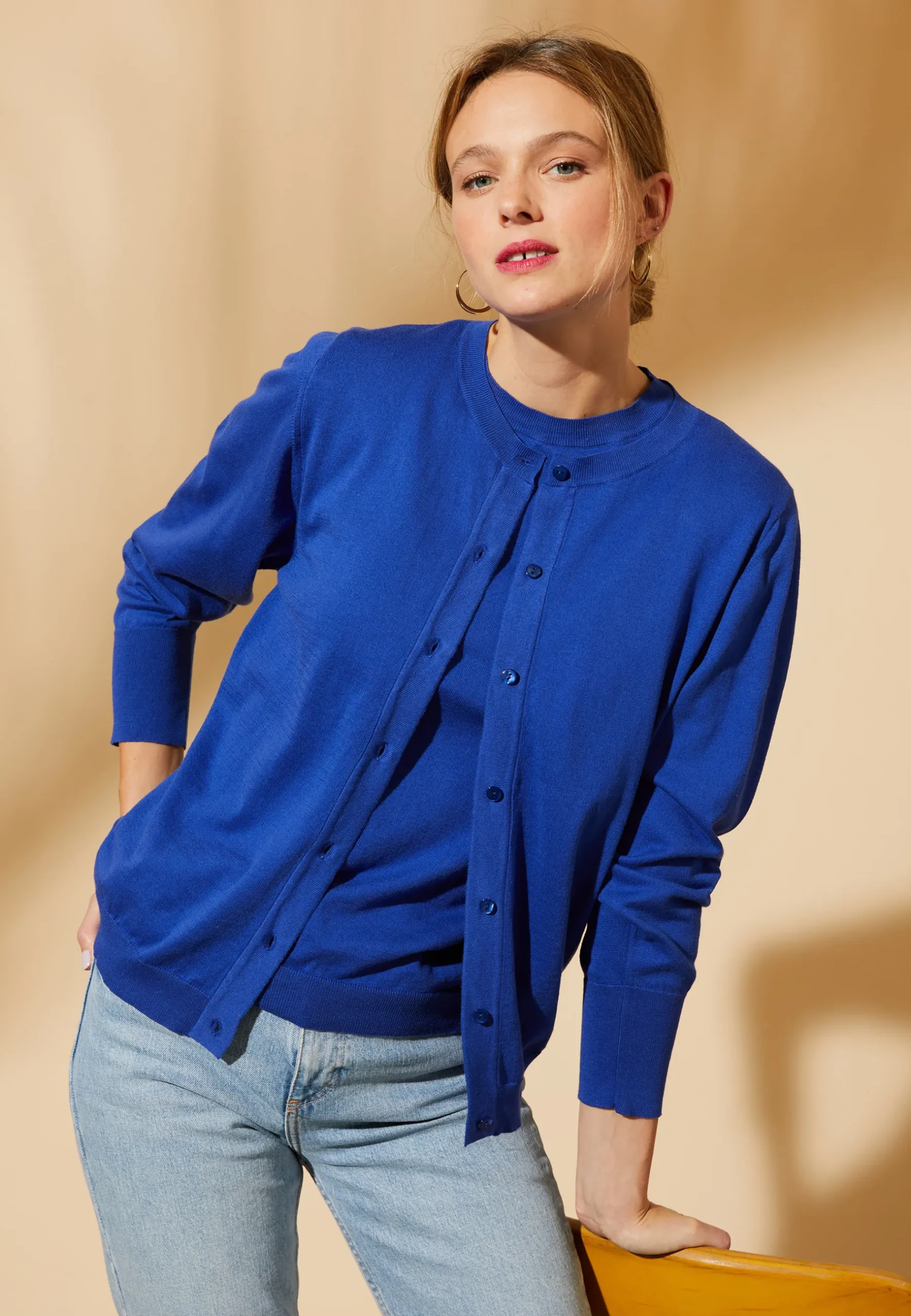 Montagut Vestes Et Cardigans-Cardigan en coton - Manel 03-Bleu foncé
