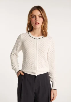 Montagut Vestes Et Cardigans-Cardigan en coton bio - Lanaelle 82-Ecru