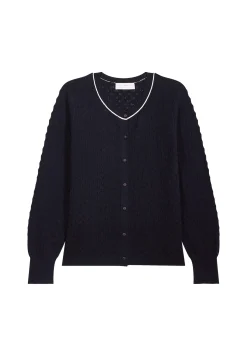 Montagut Vestes Et Cardigans-Cardigan en coton bio - Lanaelle 05-Bleu marine