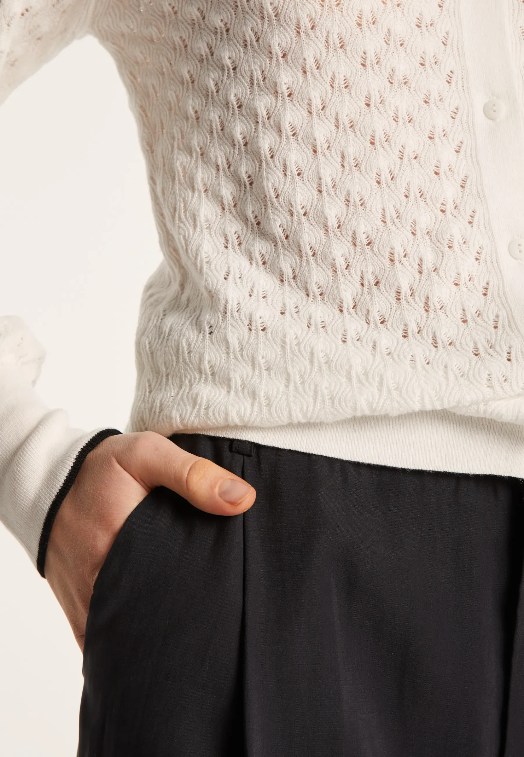 Montagut Vestes Et Cardigans-Cardigan en coton bio - Lanaelle 82-Ecru