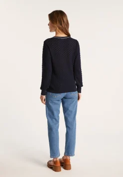 Montagut Vestes Et Cardigans-Cardigan en coton bio - Lanaelle 05-Bleu marine