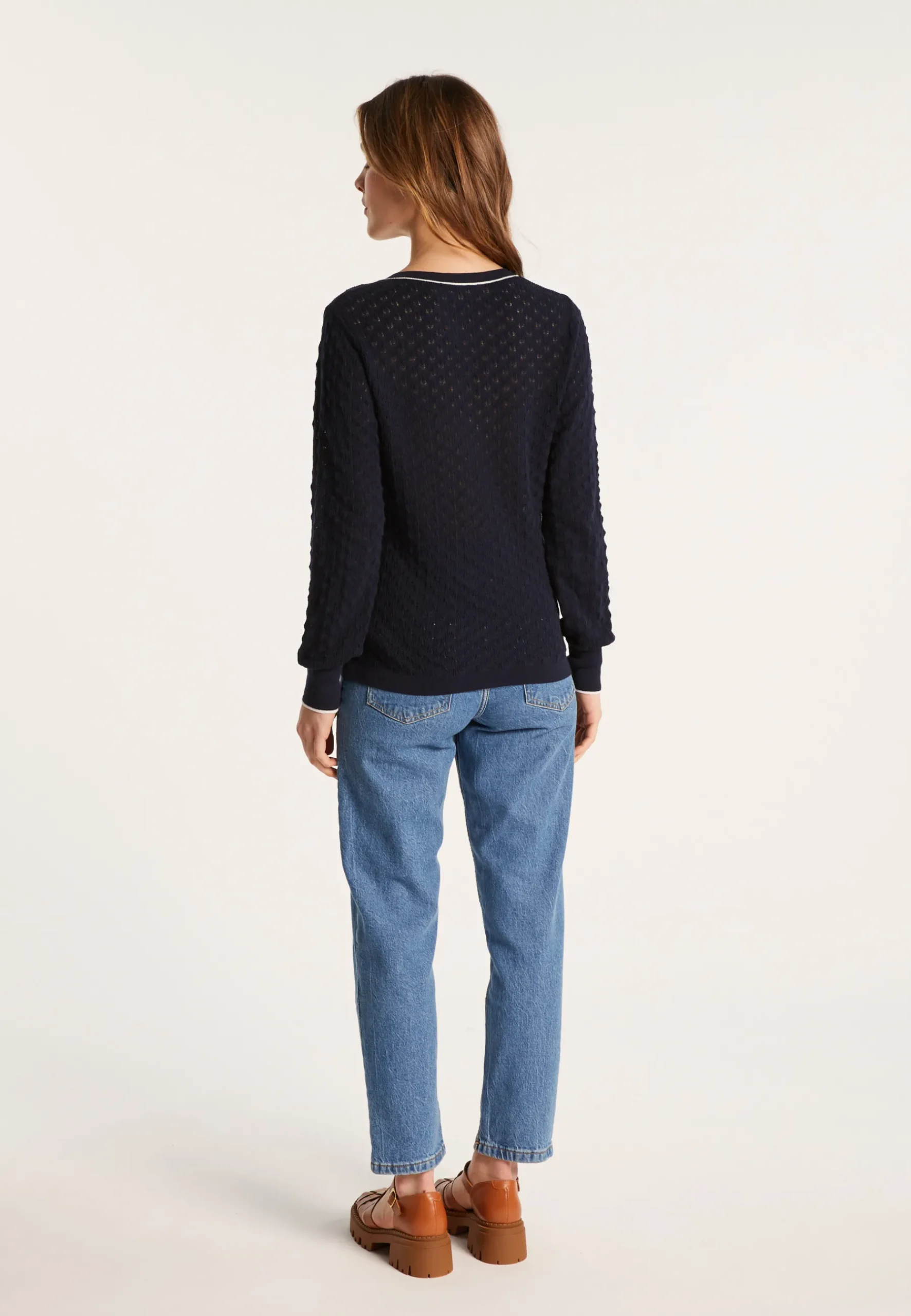 Montagut Vestes Et Cardigans-Cardigan en coton bio - Lanaelle 05-Bleu marine