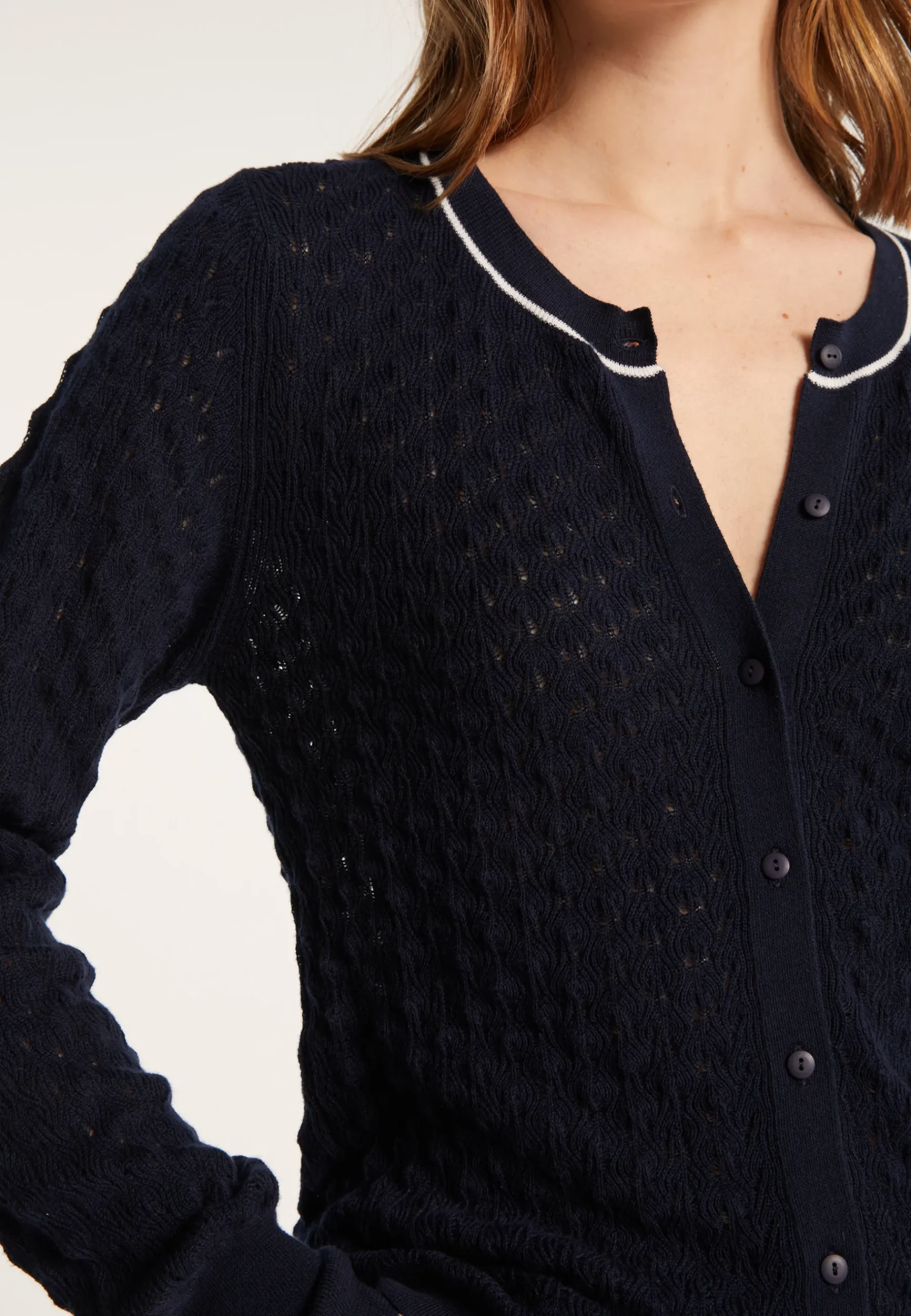 Montagut Vestes Et Cardigans-Cardigan en coton bio - Lanaelle 05-Bleu marine