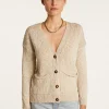 Montagut Vestes Et Cardigans-Cardigan en coton et lin - Naïs 82-Ecru