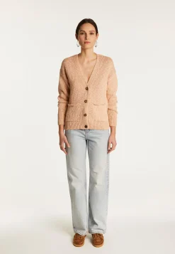 Montagut Vestes Et Cardigans-Cardigan en coton et lin - Naïs 24-Rose clair