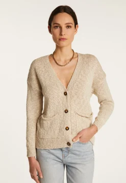 Montagut Vestes Et Cardigans-Cardigan en coton et lin - Naïs 82-Ecru