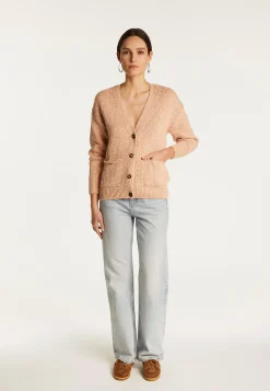 Montagut Vestes Et Cardigans-Cardigan en coton et lin - Naïs 24-Rose clair