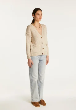 Montagut Vestes Et Cardigans-Cardigan en coton et lin - Naïs 82-Ecru