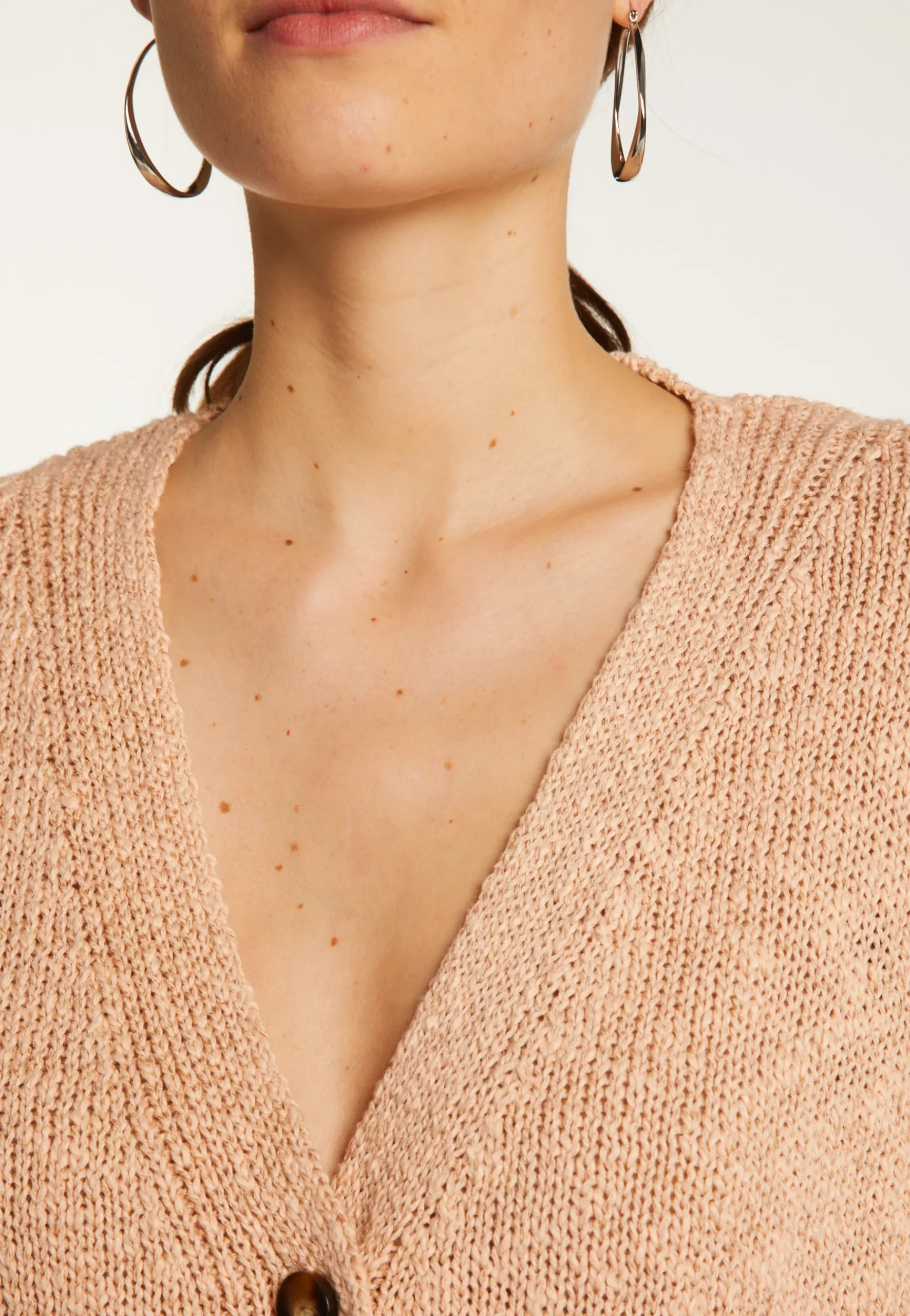 Montagut Vestes Et Cardigans-Cardigan en coton et lin - Naïs 24-Rose clair