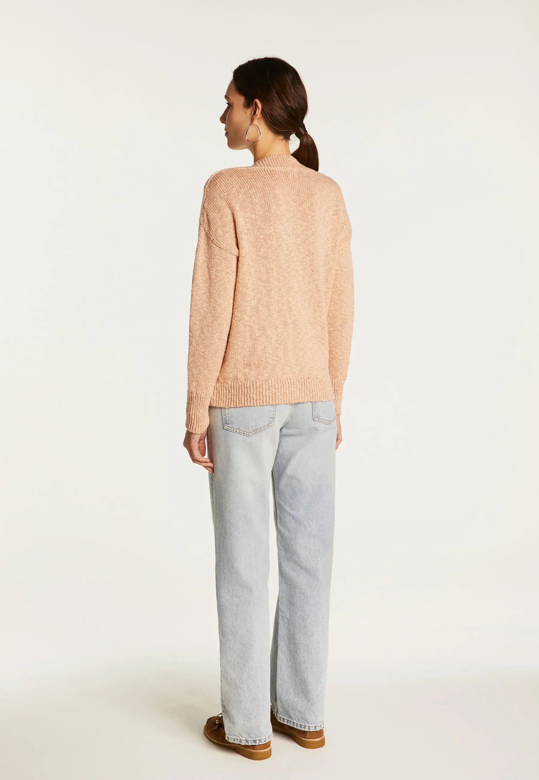 Montagut Vestes Et Cardigans-Cardigan en coton et lin - Naïs 24-Rose clair